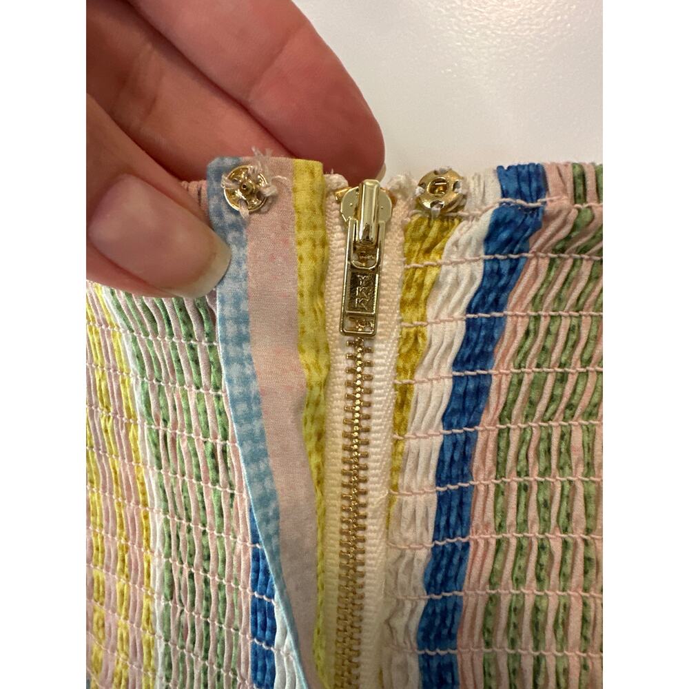 Cara Cara Campbell Multi Stripe Cotton Summer Midi Dress Size M - Picture 6 of 13